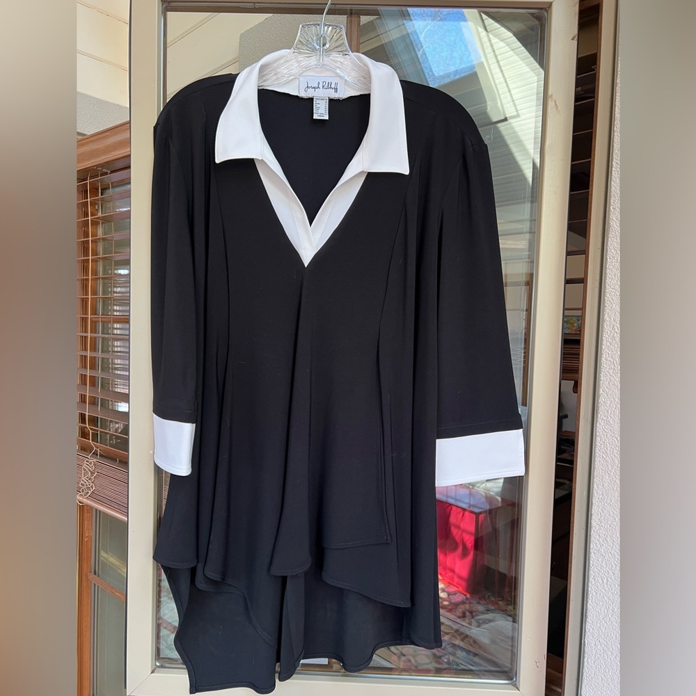 Joseph Ribkoff Black and White Blouse Top